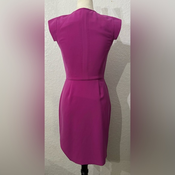 Rebecca Taylor Pink Fuchsia Cap Sleeve Front Zip Cocktail Dress Size 2 Gorgeous - Picture 13 of 13
